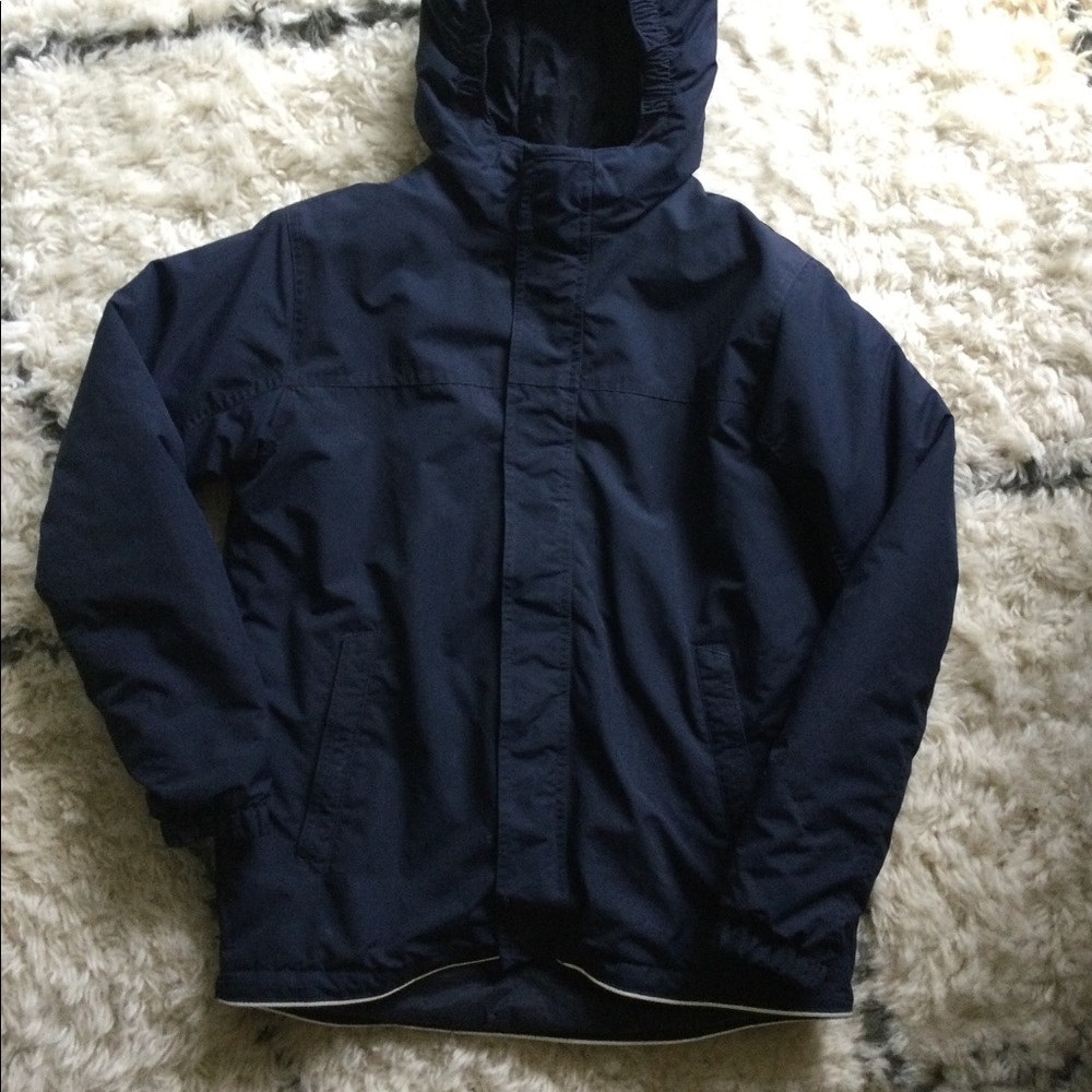 Land End Boys winter coat, navy blue